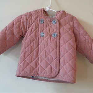 Baby Boden corduroy quilted pink jacket sz 6-12mo
